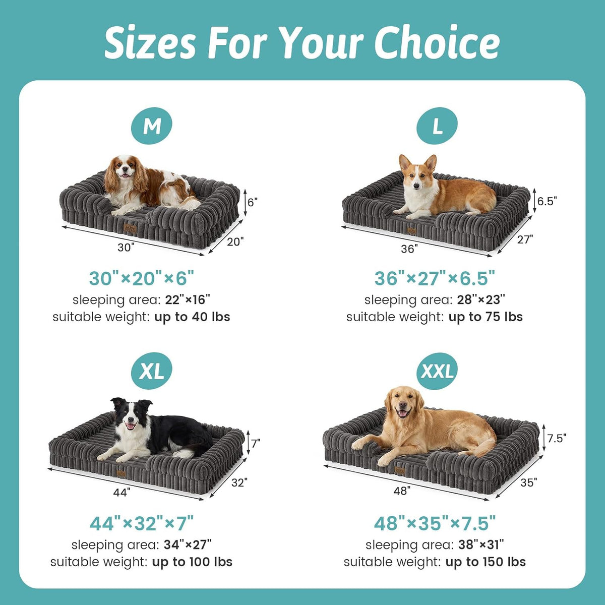 COZY KISS Orthopedic Warming Dog Beds Large Sized Dog, 44 inches, XL, Gray