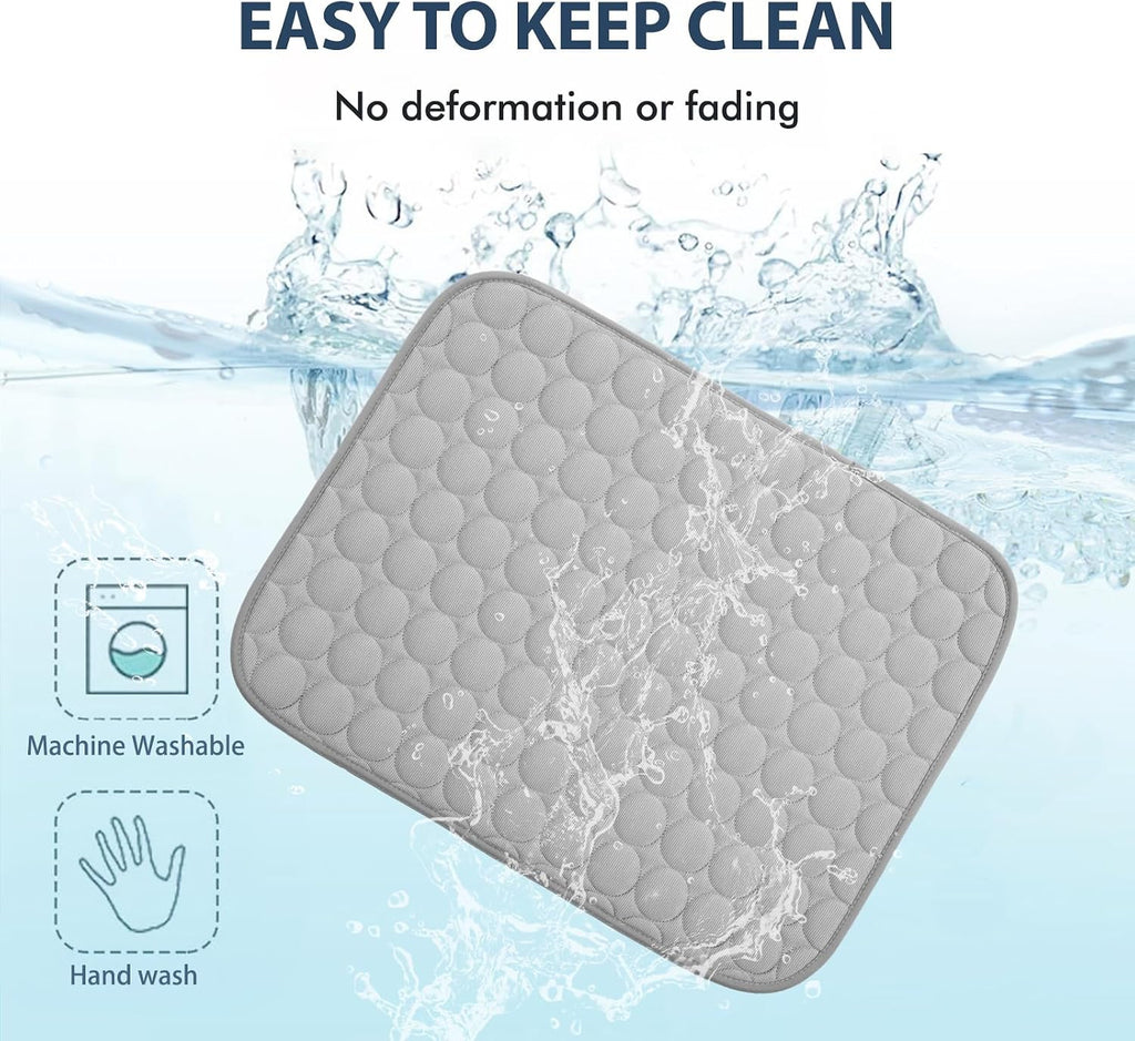 MICROCOSMOS Summer Cooling Mat & Sleeping Pad- Water Absorption Top, Materials Safe, Easy Carry, EZ Clean. Keep Cooling for Pets, Kids and Adults.(Grey, 59" x 40")