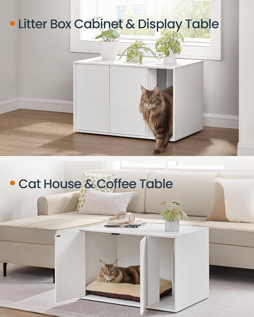 SONGMICS HOME Cat Litter Box Enclosure, Tool-Free Assembly