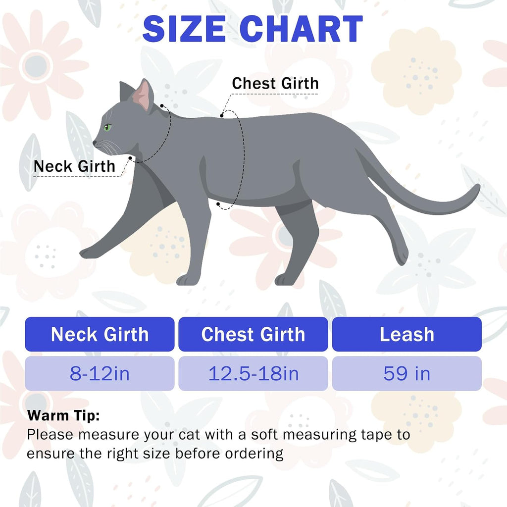 SCENEREAL Cat Harness and Leash Set Escape Proof with Airtag Holder, Reflective Pet Harnesses for Walking, Adjustable Kitty Vest Soft Harness Outdoor Indoor, Cute Travel Boys Girls Small Large Cats