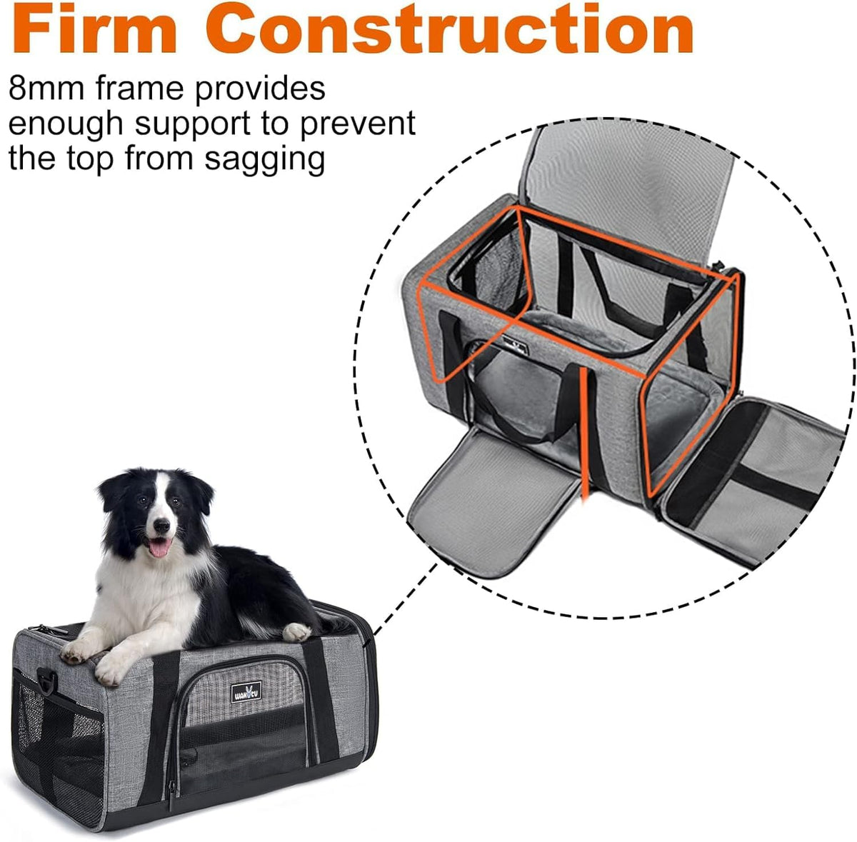 Wakytu Cat Carrier Soft for Medium or Large Cats for Car Travel Camping
