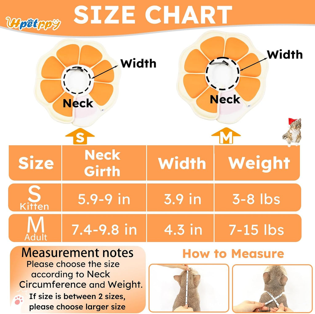 Cat Cone Collar Soft, Waterproof Cat Recovery Collar After Surgery, Adjustable Pet Donut Collar, Safety Elizabethan Collar to Prevent Licking Wounds for Kittens, Pet Cone Alternative