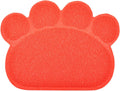 DM Paw-Shaped Cat Litter Box Mat, Scarlet, 15.75x11.75 Inches, 1 Count