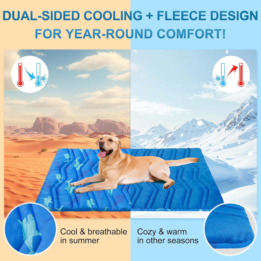 BEAUTYZOO Cooling Mat for Medium Dogs, 36x23in Reversible Pad, Self-Cooling