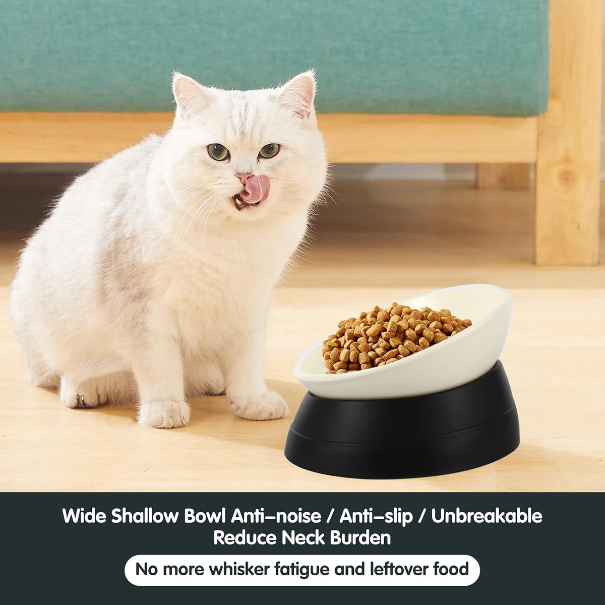 Bulldog Bowl Anti-Slip Dog Cat Dish Detachable Rubber Dog Bowl Pet Sterile Tilted Pet Feeder Slope Base