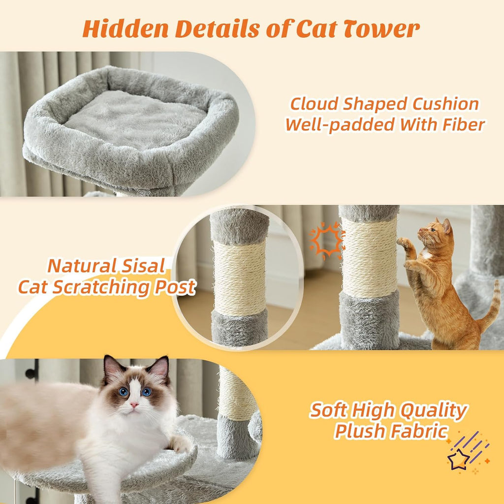 44 Inch Small Cat Tree Tower for Indoor Cats and Kittens