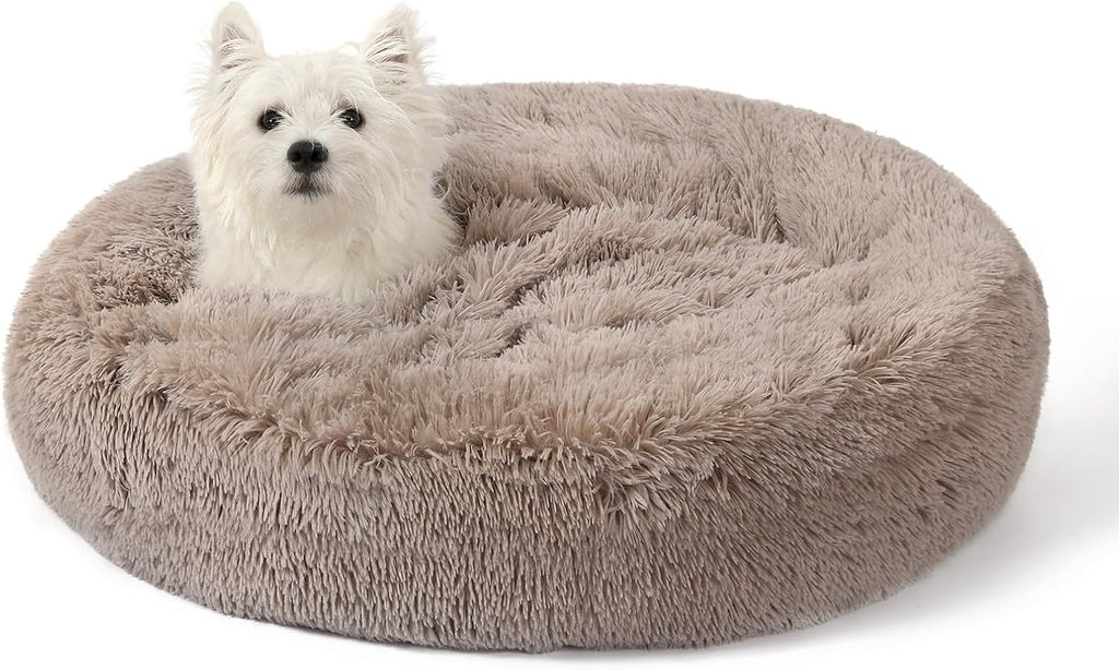 NOYAL Calming Donut Dog Bed, Hooded Cave with Blanket
