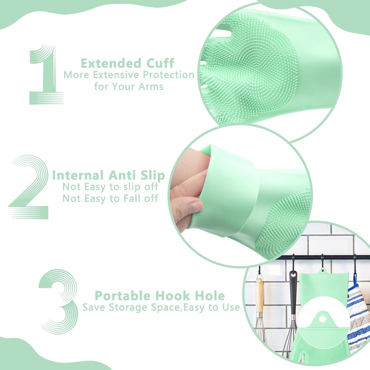Pet Grooming Gloves—Dog Washing Gloves with High-Density Teeth