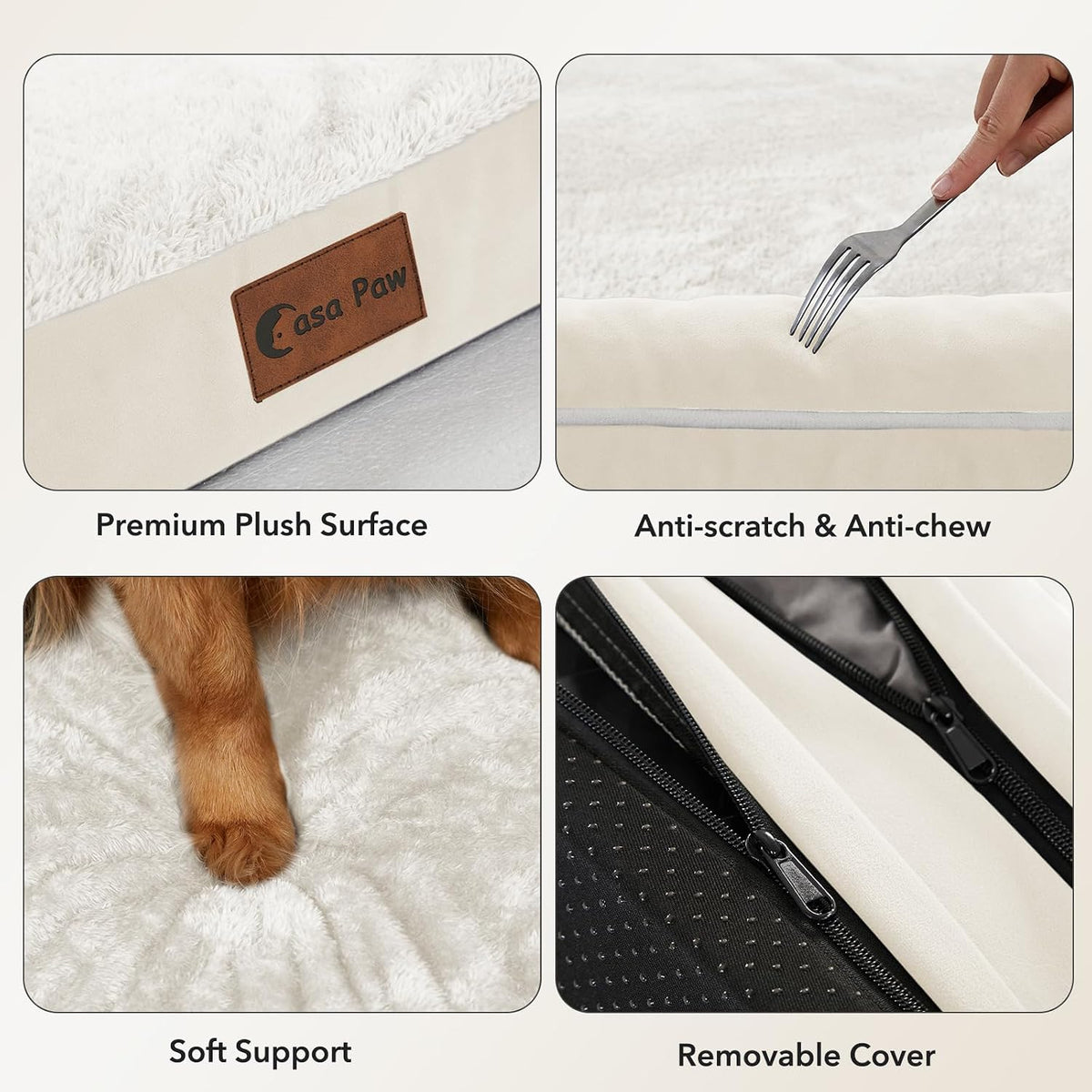 Waterproof Orthopedic Dog Bed for Extra Large Dogs, 41x27in, Beige