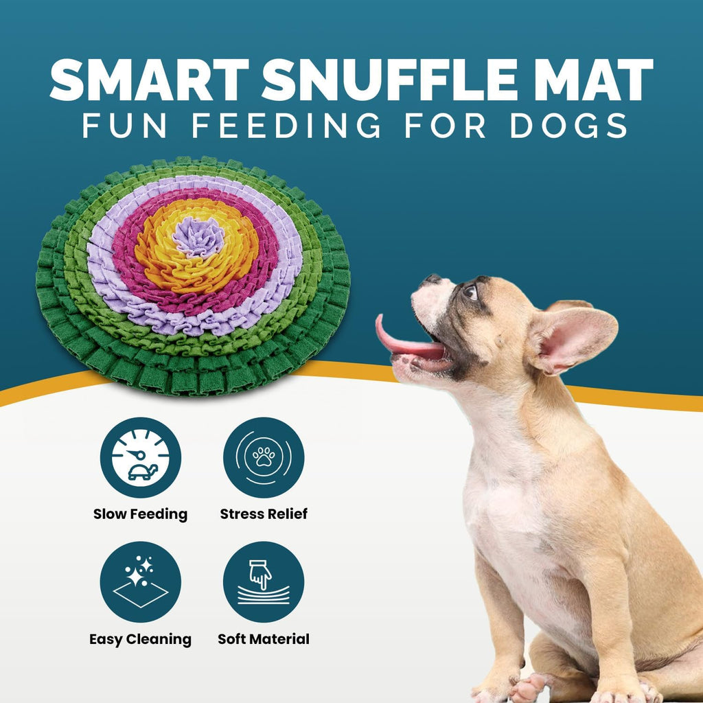 PET ARENA Snuffle Mat Dog Puzzle Toy Adjustable Interactive Feeder | Promotes healthy habits sensory activities, reduces boredom, supports focus, provides engaging playtime indoors or outdoors.