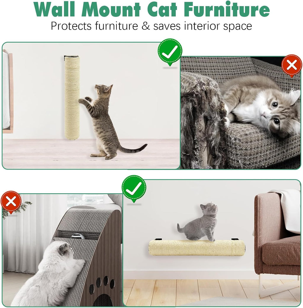 Wall Mount Cat Scratcher 16 Inches Scratching Posts for Cats 2 Pack