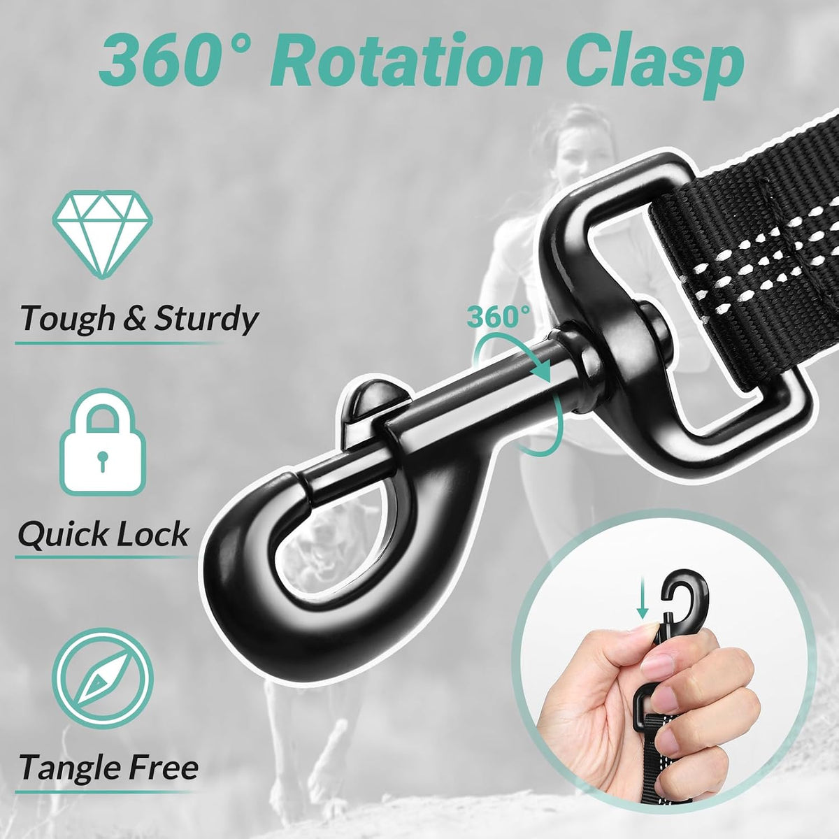 rabbitgoo Tactical Dog Leash, Heavy Duty Training Bungee Lead
