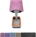 Cat Litter Mats,Cat Litter Box Mat 32"x22", 2 Layer Kitty Litter Mat,Llitterbox Mat,Waterproof Urine Proof, Clean Easily, Pink, Medium