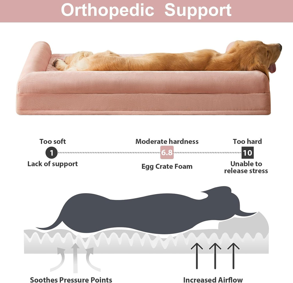 BFPETHOME Orthopedic Washable XLarge Dog Bed for Senior Dog Cozy Sleep