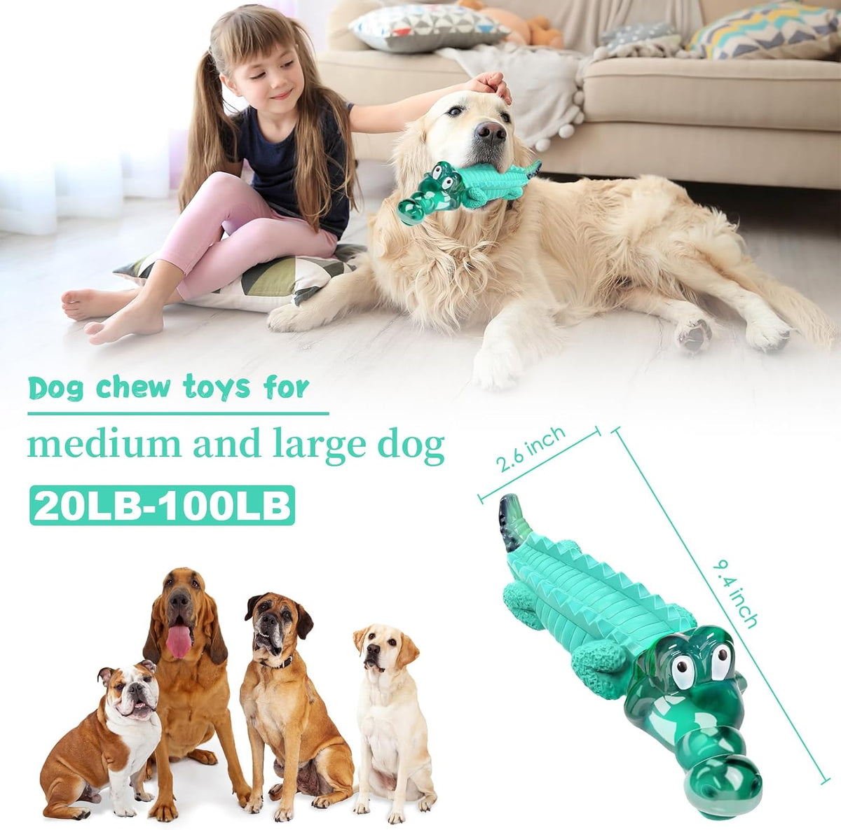 Fuufome Dog Chew Toys, Indestructible for Aggressive Medium & Large Dogs | Teeth Cleaning, Long Lasting Fun, Keep Them Busy, Nylon and Rubbrer Material, Double chewing Pleasure