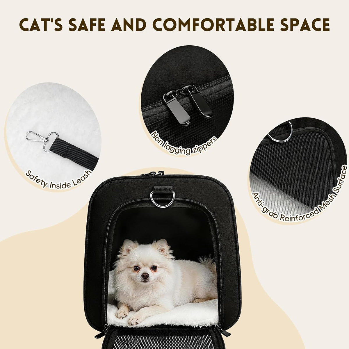 Cat Carrier Soft, Dog Carriers for Small Dog/Large Cat (Up to 16lb)