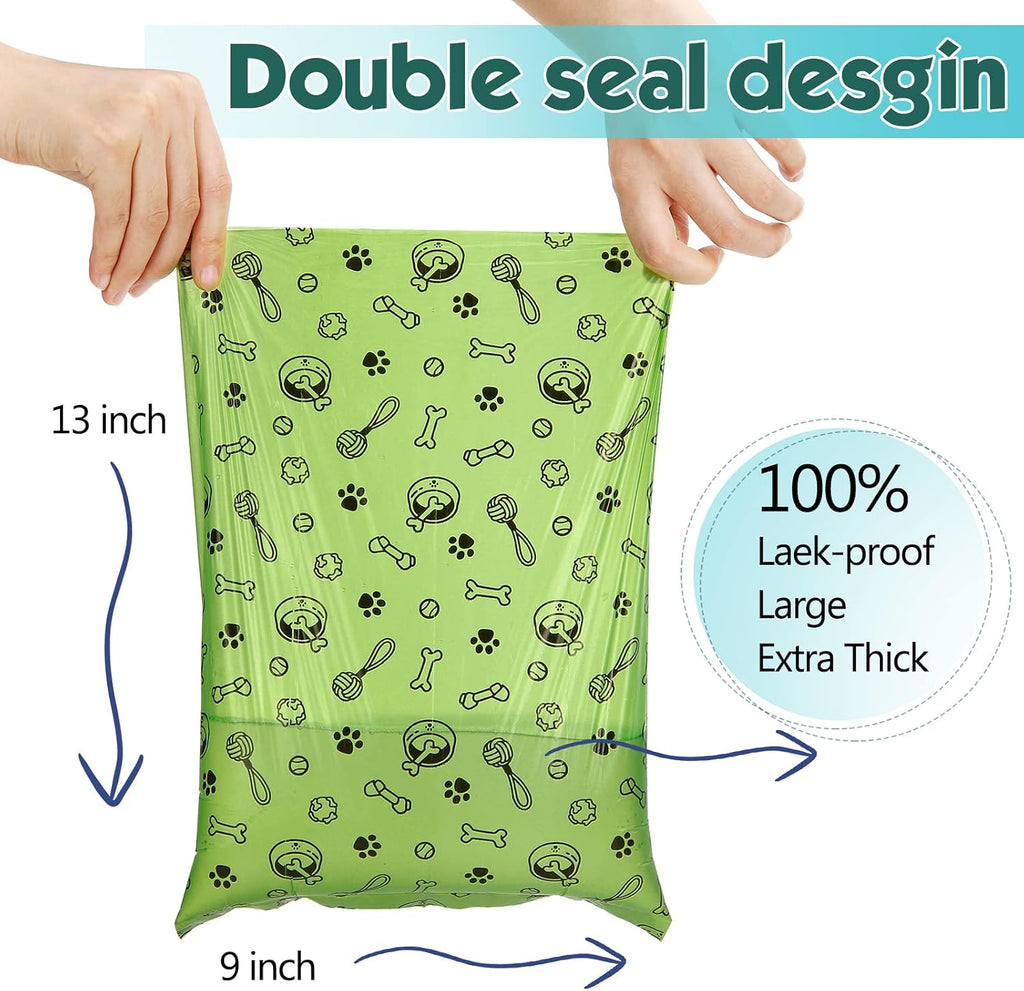 1080PCS Dog Poop Bags Bulk– Strong Leakproof for Clean Hands | Scented Dog Waste Bags Refill Rolls with Strong Seams for Daily Walks Outdoor Cleanup and Multi-Dog Homes - Green