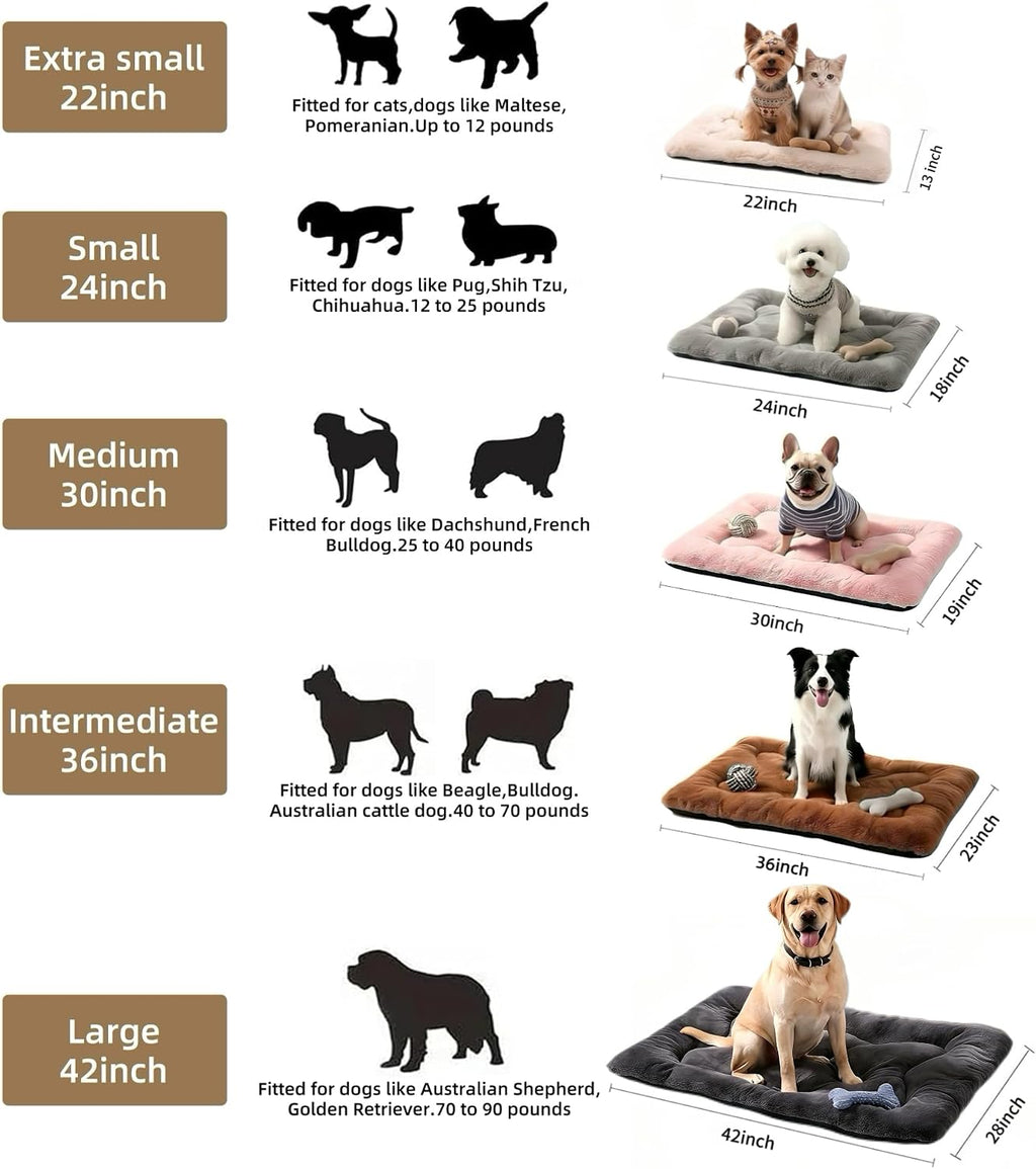 Dog Bed 42" for Metal Crate Pad,Washable Sleeping Mat for Medium/Large Pets