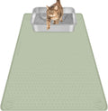 Silicone Cat Litter Mat for Litter Box 34”x22” Large Cat Mat, Green | Waterproof, Non-Slip, Leak-Proof Rug Mat with Lip, Easy to Clean, Extra Large Litter Catcher Mat for Floor