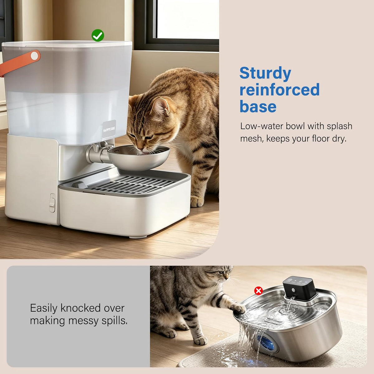 Pet Water Dispenser, 4.3L Wireless Auto Refill, No Pump, No Filter