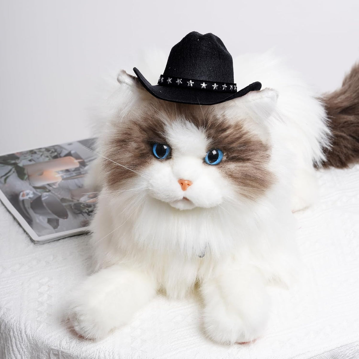 choyaxo Pet Cowboy Costume Cosplay Cap Halloween Costumes for Dogs Cat Pet Party Decoration Mini Cowboy Hat (Black, Small)