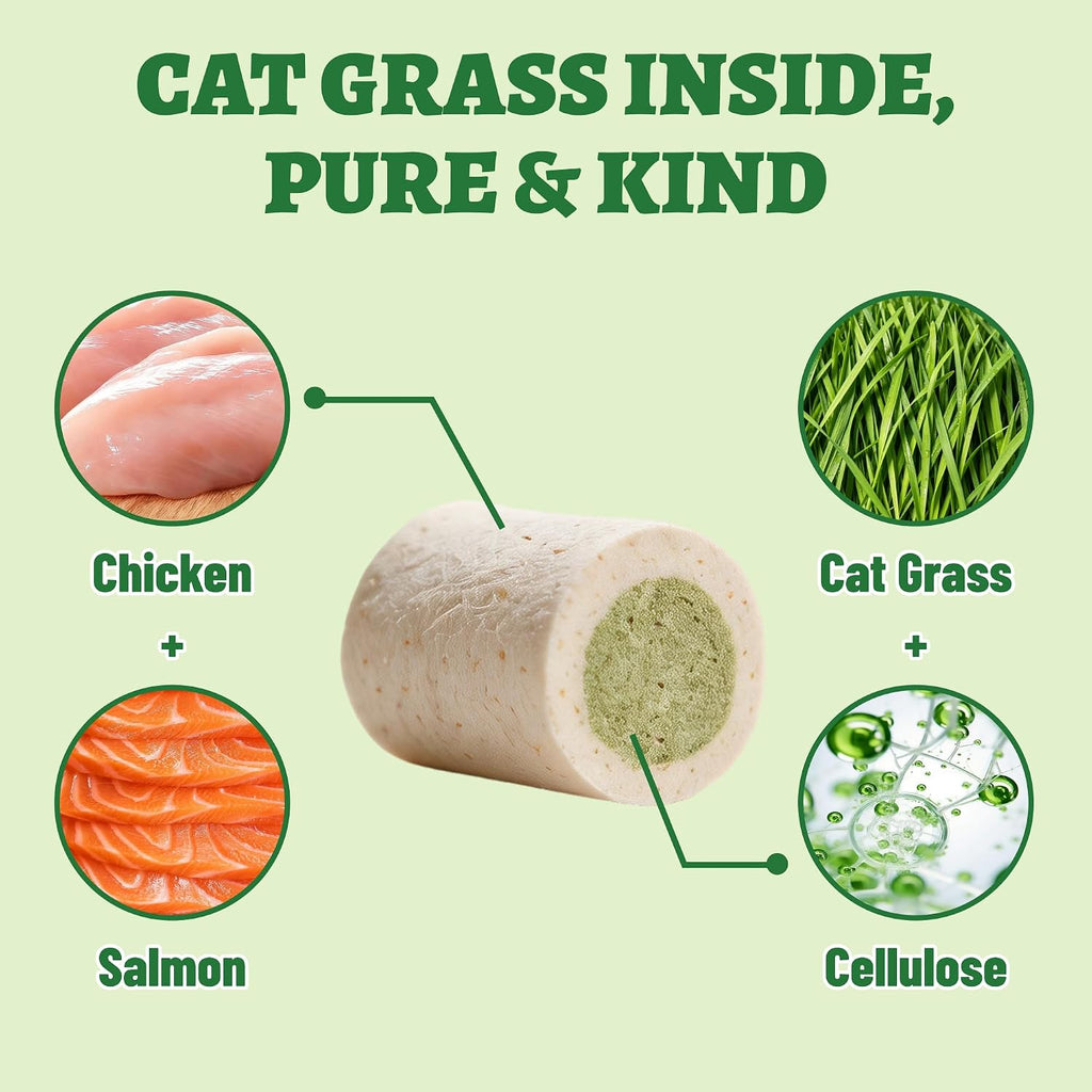 Just Try Freeze Dried Cat Treats Cat Grass Hairball Control for Cats 4 oz