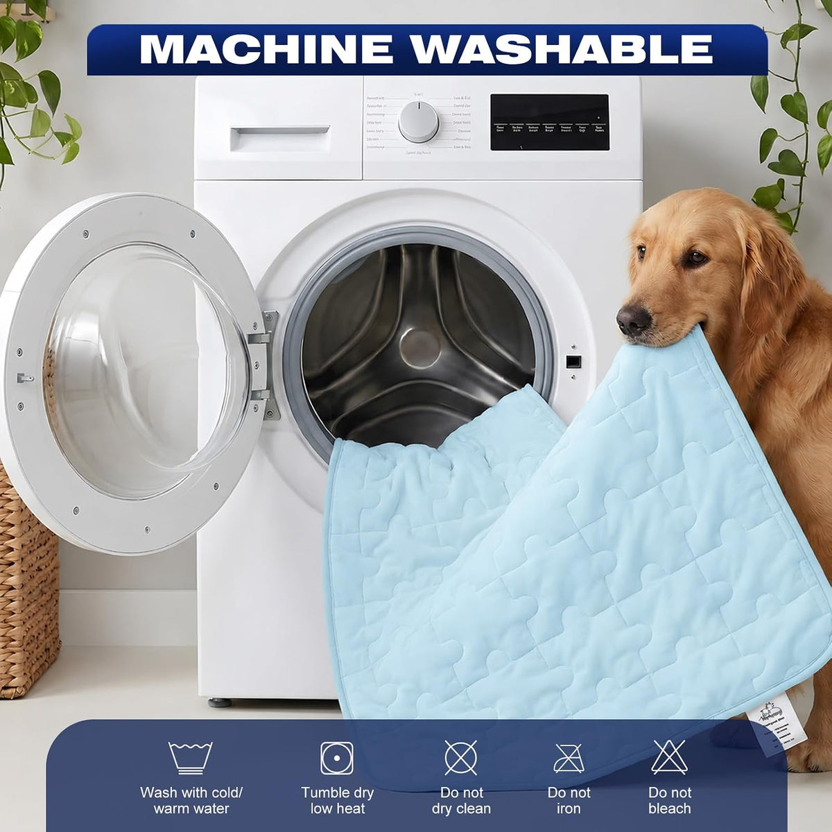 Cooling Dog Mat Large, Breathable 3D Mesh No-Gel Pad, Blue