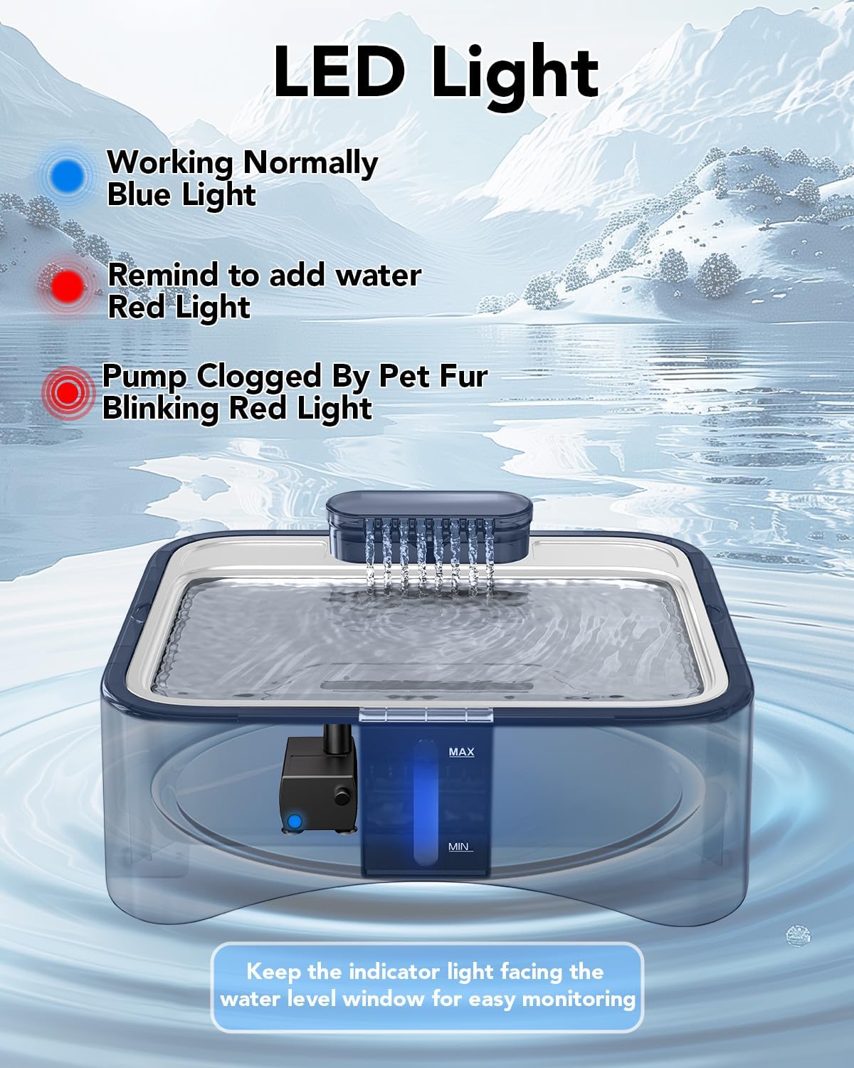 UPSKY Cat Water Fountain, 2.25Gal Large Capacity for Multi-Pet Homes