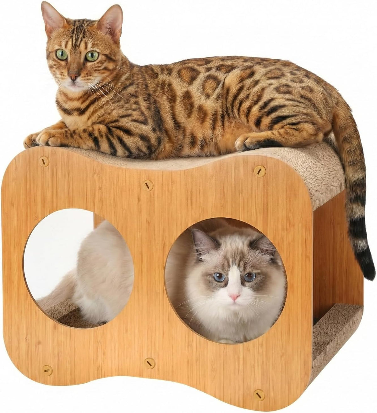 Avont 2-in-1 Cat Scratcher with Reversible Scratching Board, Curved