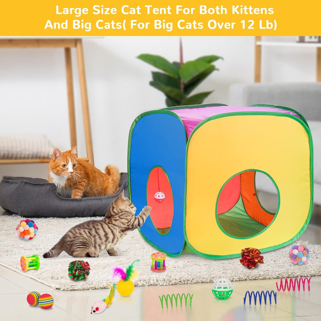 Retro Shaw 33 Pack Cat Toys with Tunnel for Indoor Cats
