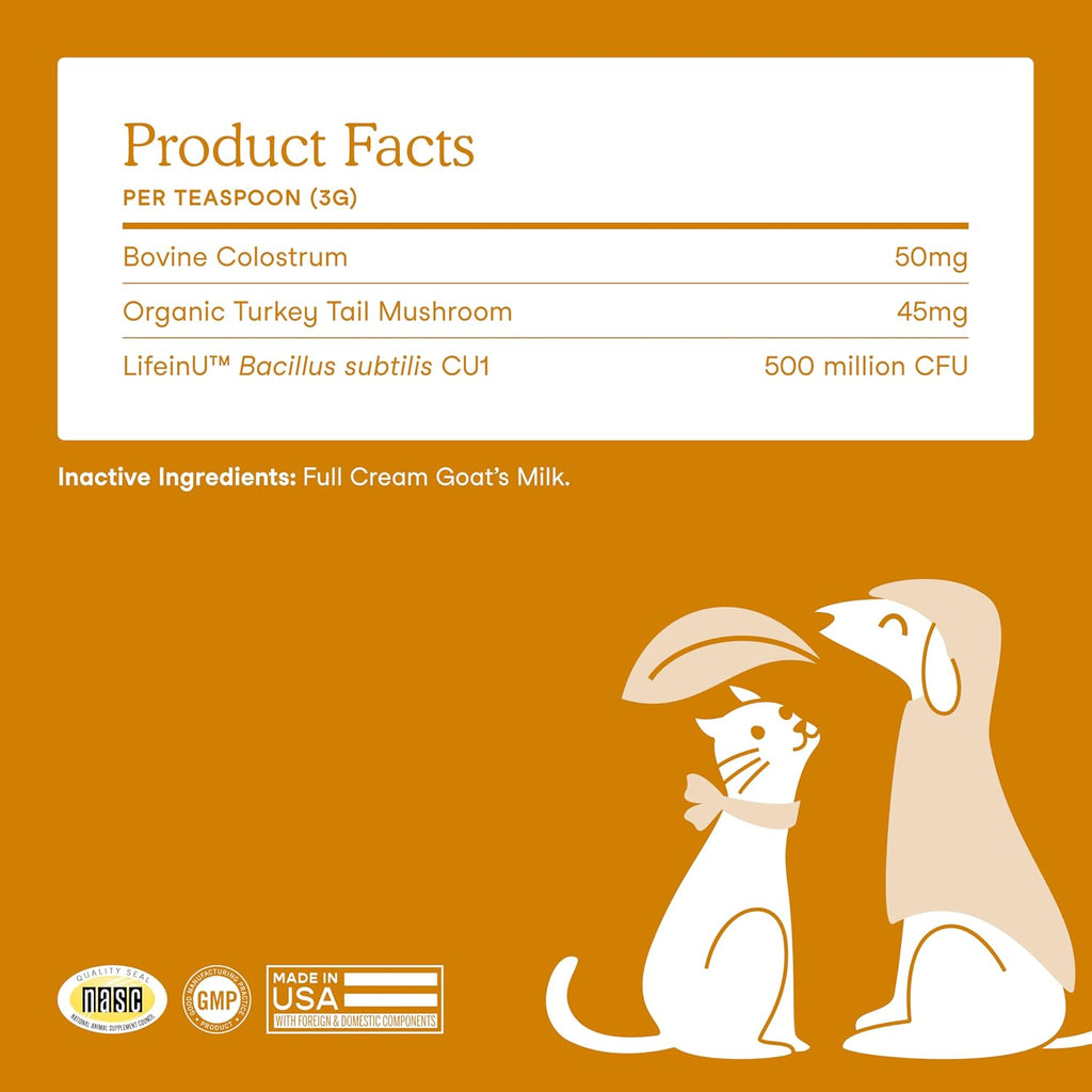 Fera Pets Cat & Dog Immune Support - Goat Milk Powder Topper, 60 TSP