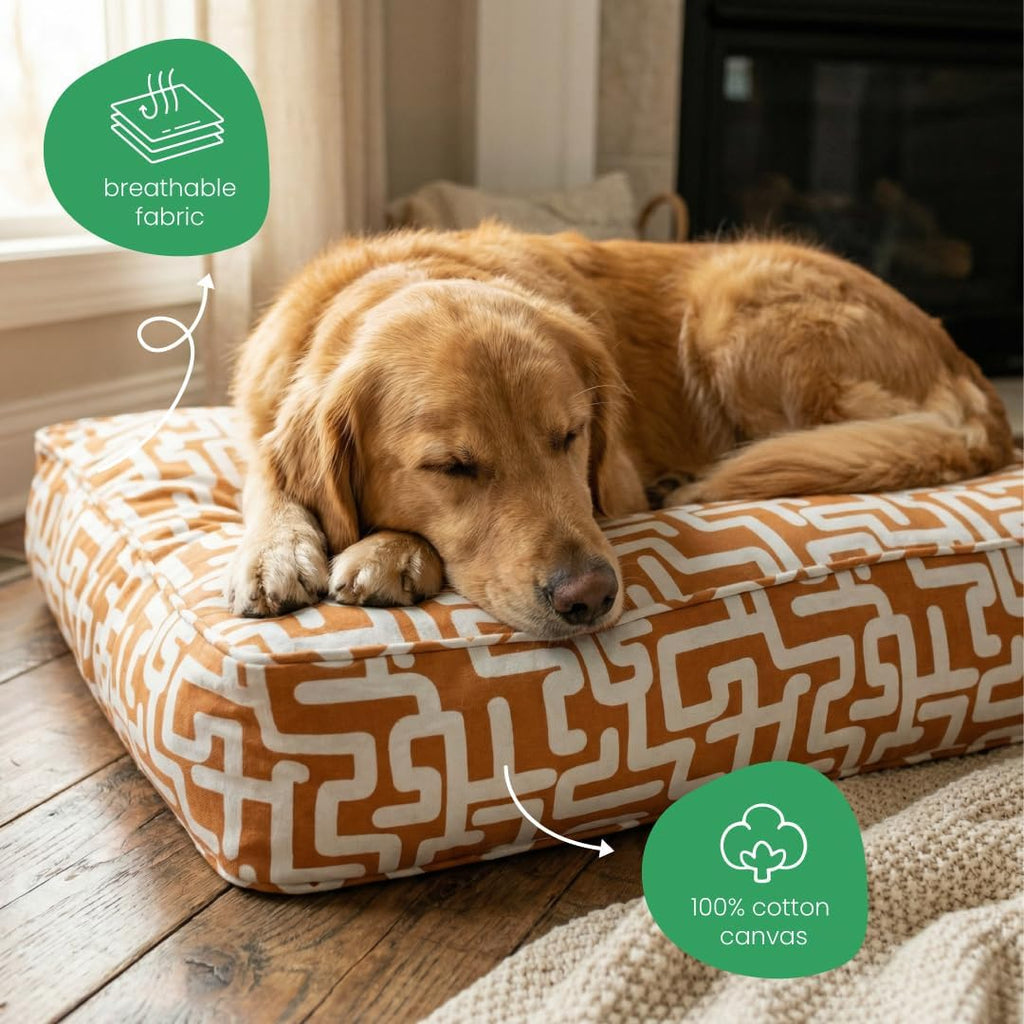 Molly Mutt Hypnotize Dog Bed Duvet Cover, GOTS-Certified 100% Organic Cotton Canvas Cover for Dog, Puppy, or Cat Bed, Durable, Washable, and Free of Harmful Chemicals, Medium/Large, 27"x36"x5"