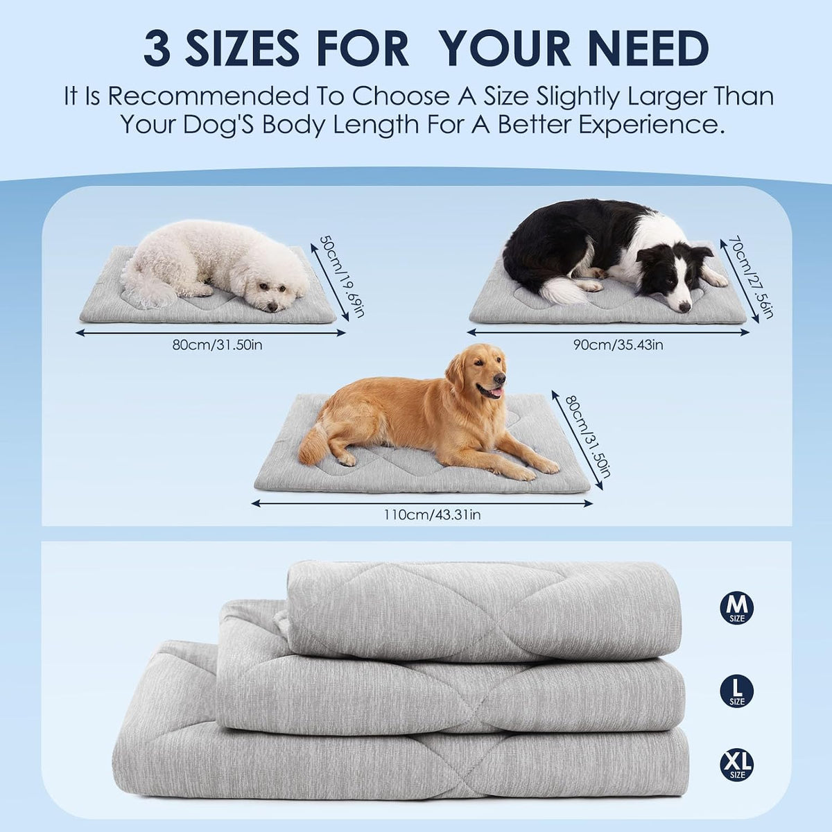 ASENKU Dog Cooling Mat, 36x28 inches, Grey Diamond