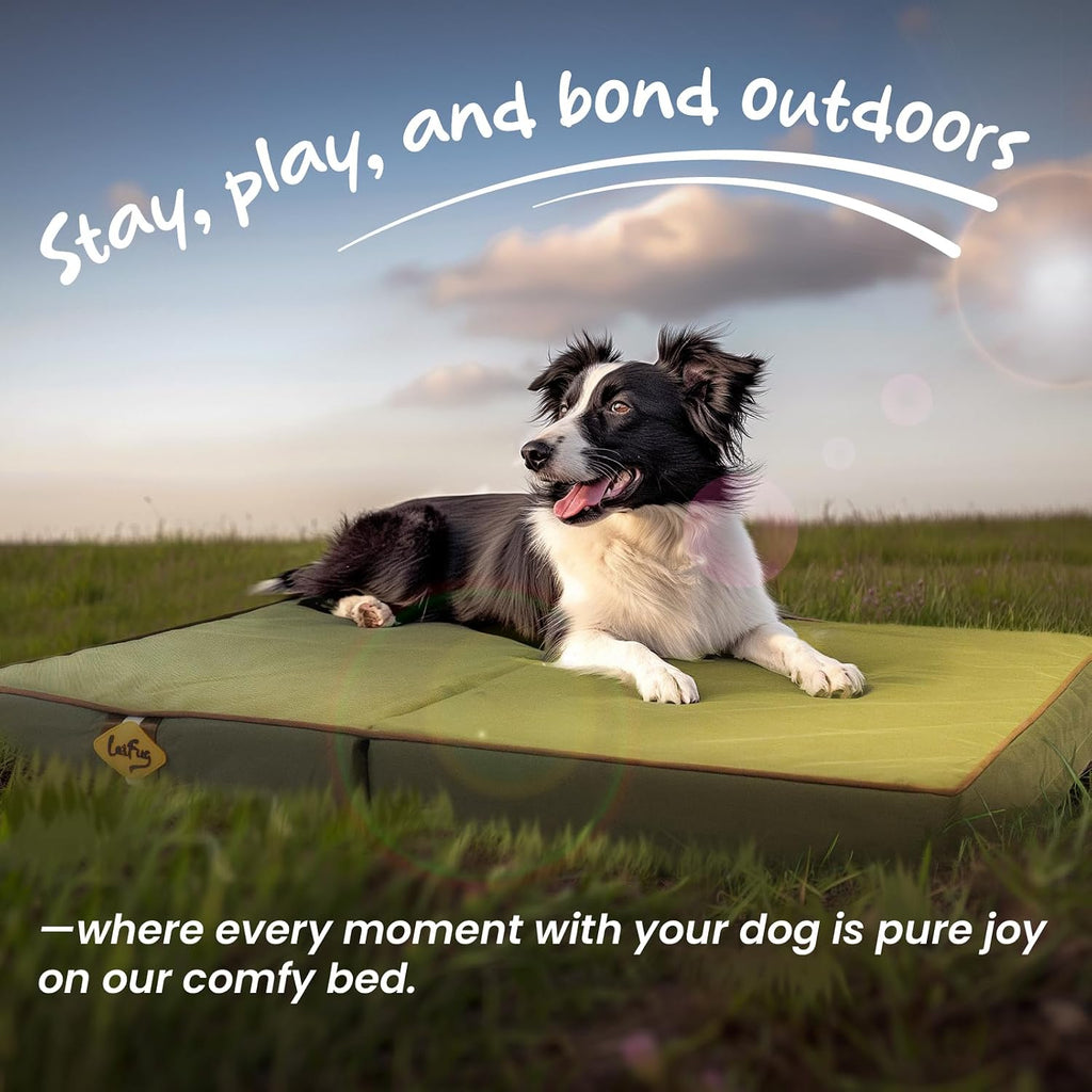 Laifug Outdoor Foldable Waterproof Dog Bed,Army Green,(36''x27''x3.5'')