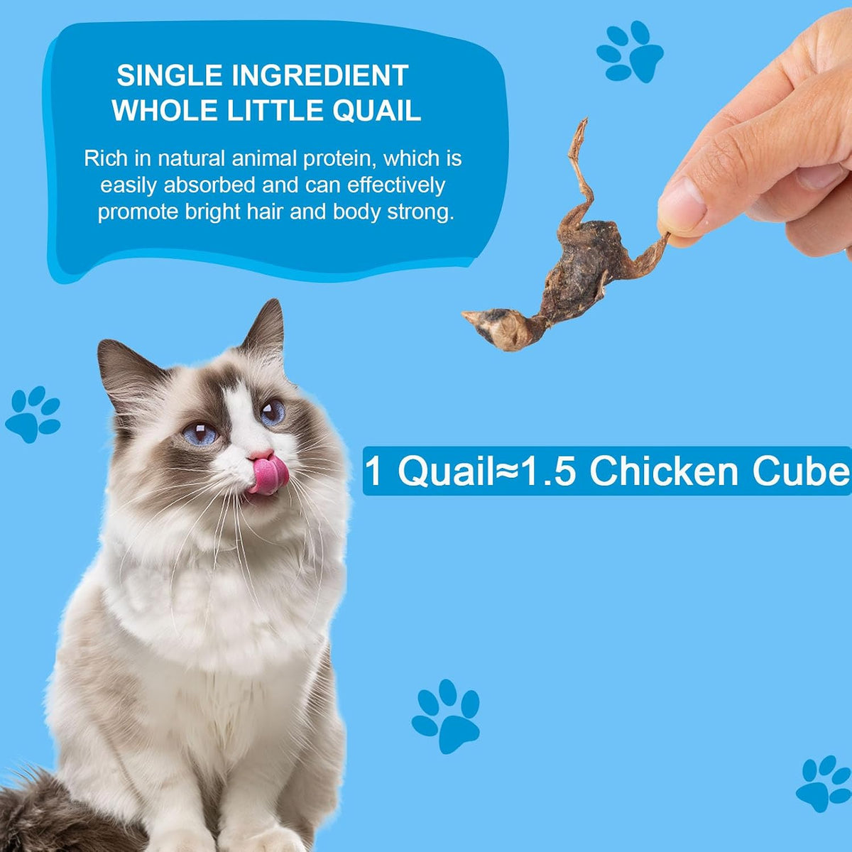 Freeze-Dried Quail Treats for Cats and Dogs, 3 oz (85 g)