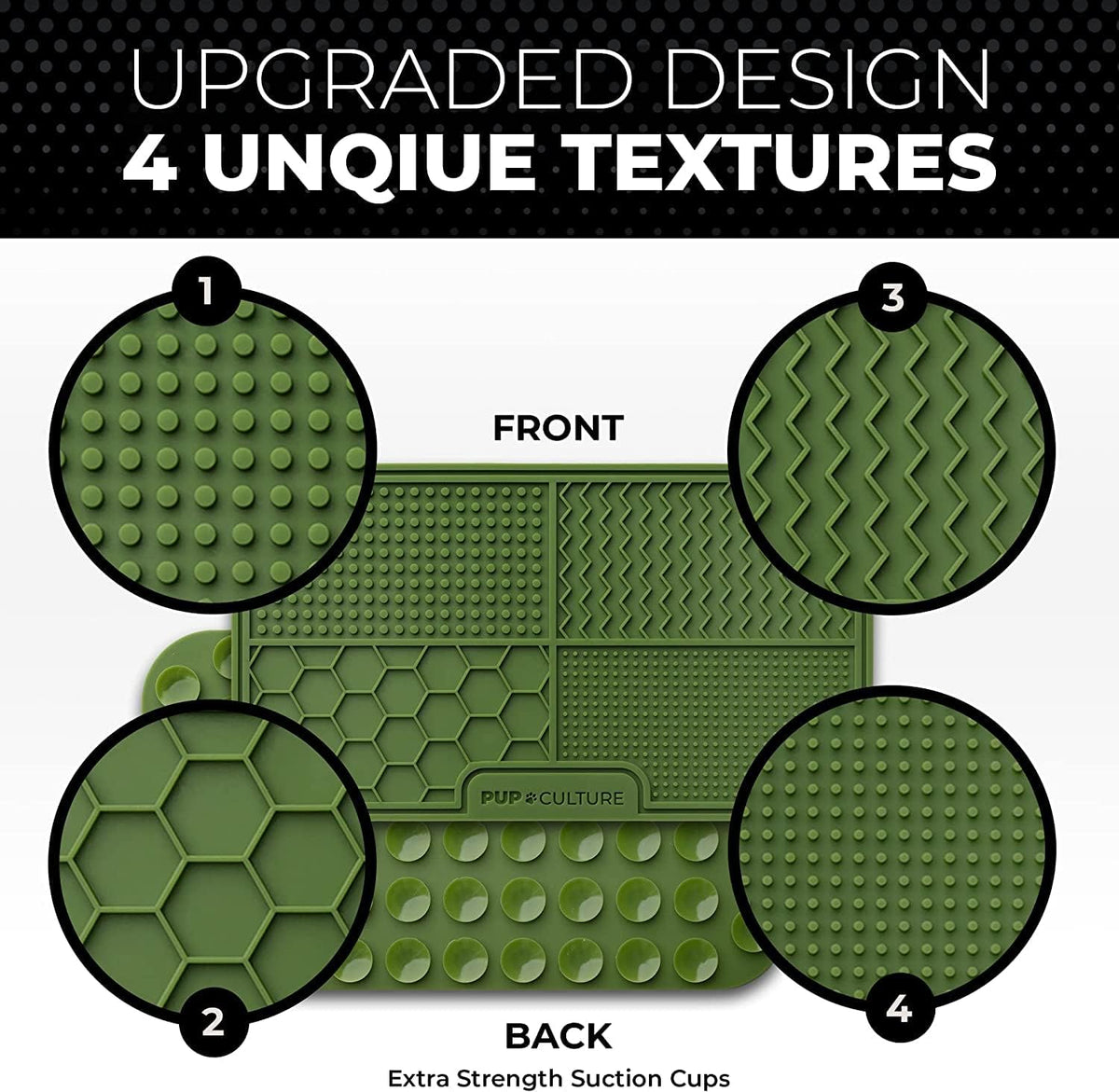 Pup Culture Dog Lick Mat for Dogs (2 Pack), Feeding Pad for Anxious Pets Plus 4 Different Puzzles for Mental Stimulation for Dogs - Supports Mental, Dental, and Digestive Health - Heavy Duty
