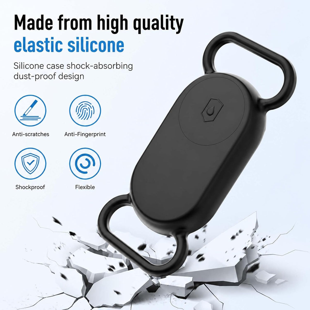 Dog Collar Holder(2 Pack) for Galaxy Smarttag2, Waterproof Silicone Case for Pet Cat, Anti-Lost Scratch Resistant Protective Cover Accessory for Samsung Galaxy Smart tag2 (Black)