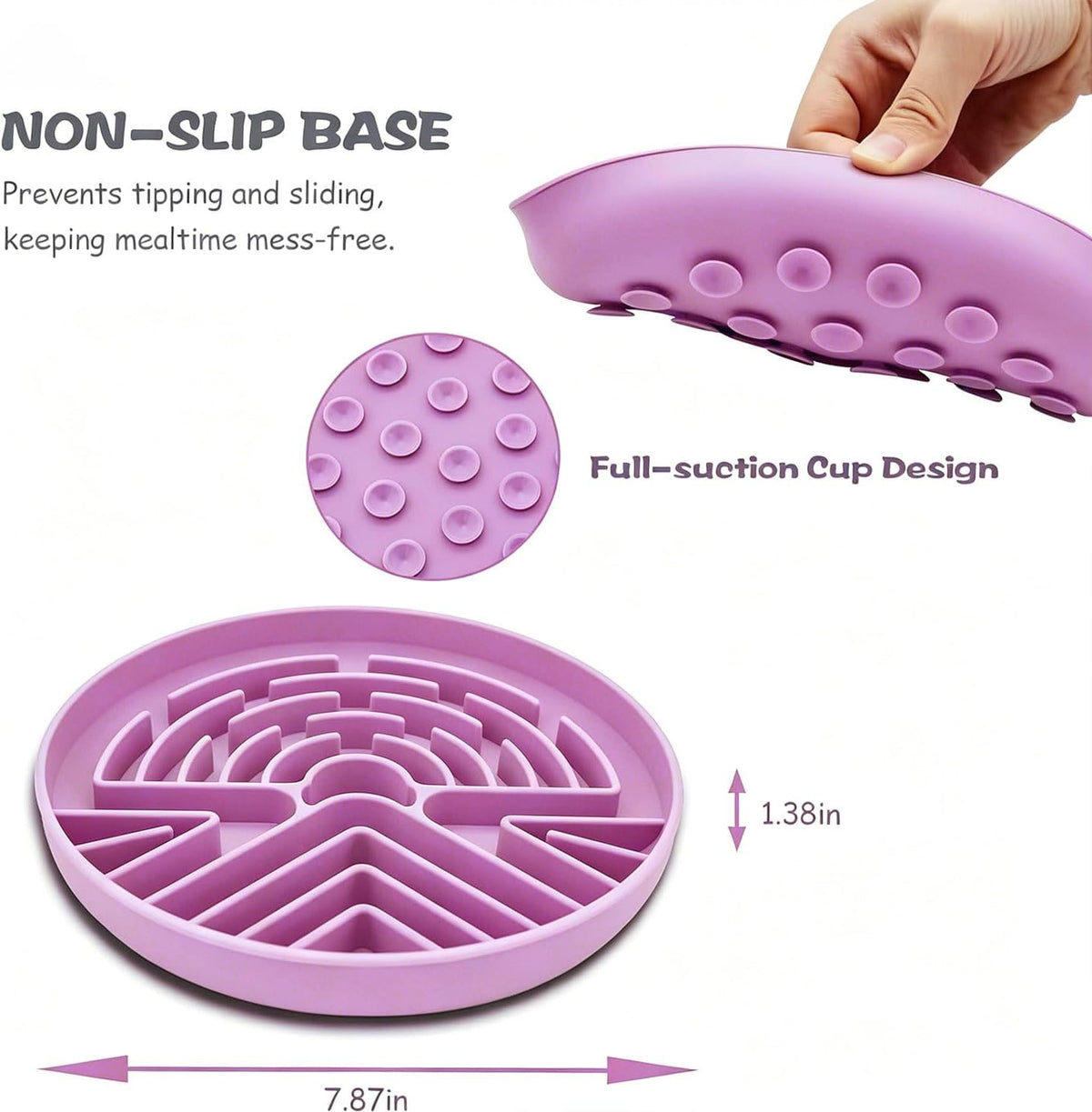 Slow Feeder Dog Bowl for Large & Small Pets, Anti Choking Puzzle Dog Food Bowl with Non-Slip Base, Interactive Pet Slow Eating, Silicone Cat Feeder for Puppies Cats