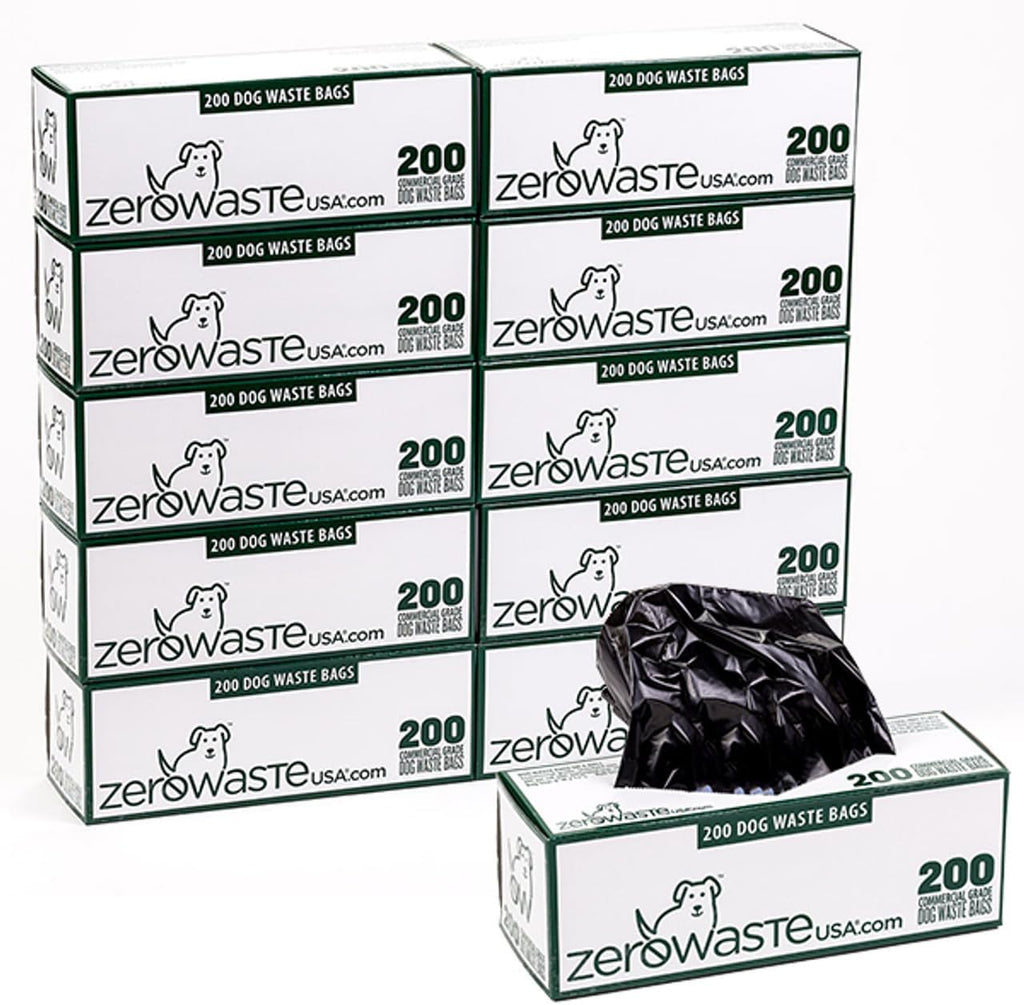Zero Waste USA - 2,000 Premium Dog Waste Station Refill Bags, 10 Rolls | Premium commercial refill rolls, stronger dog waste station bags, fits most dispensers, heavy-duty design for parks & HOAs
