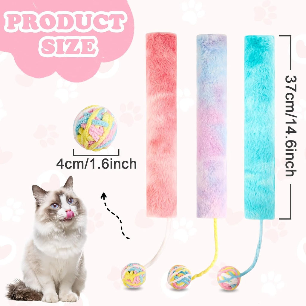 14.6in Cat Kicker Toy Extra Large 3pcs, Catnip Toys with Bell