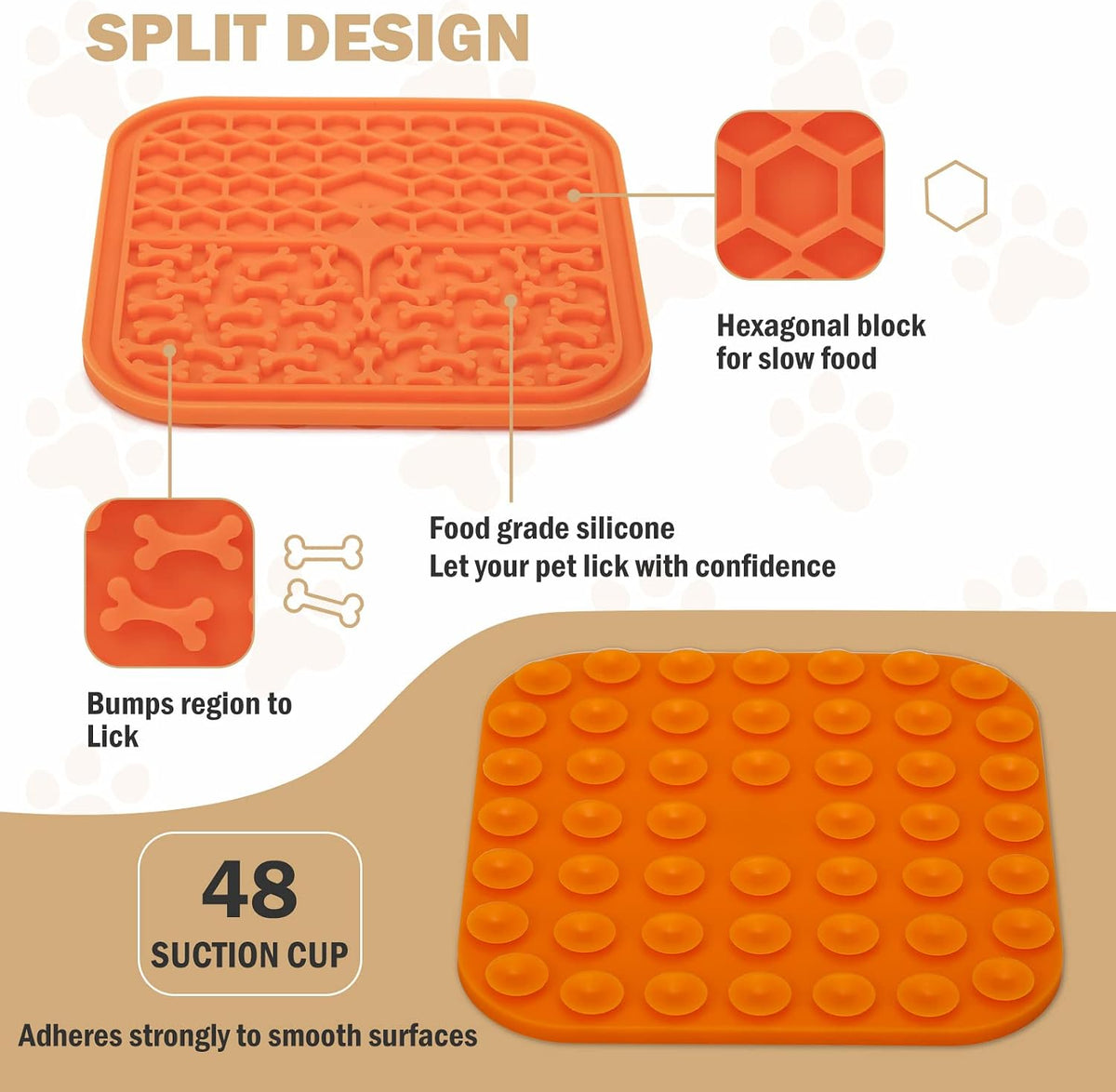 Lick Mat for Dogs - Slow Feeder Licking Mat with Suction Cups for Peanut Butter, Food Treats & Yogurt - 4 Pack