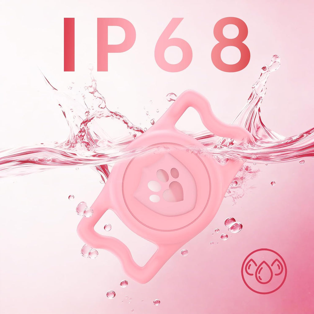IP68 Waterproof AirTag Holder for Dog Collar, Silicone, 4 Pack