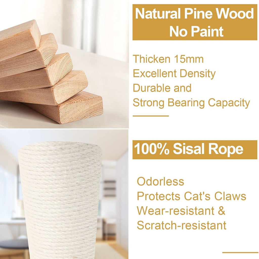 La La Pet Modern Cat Shelves & Perches - Wall Mounted Cat Climbing Tree with 9 Steps & Ladder, Activity Center & Lounger