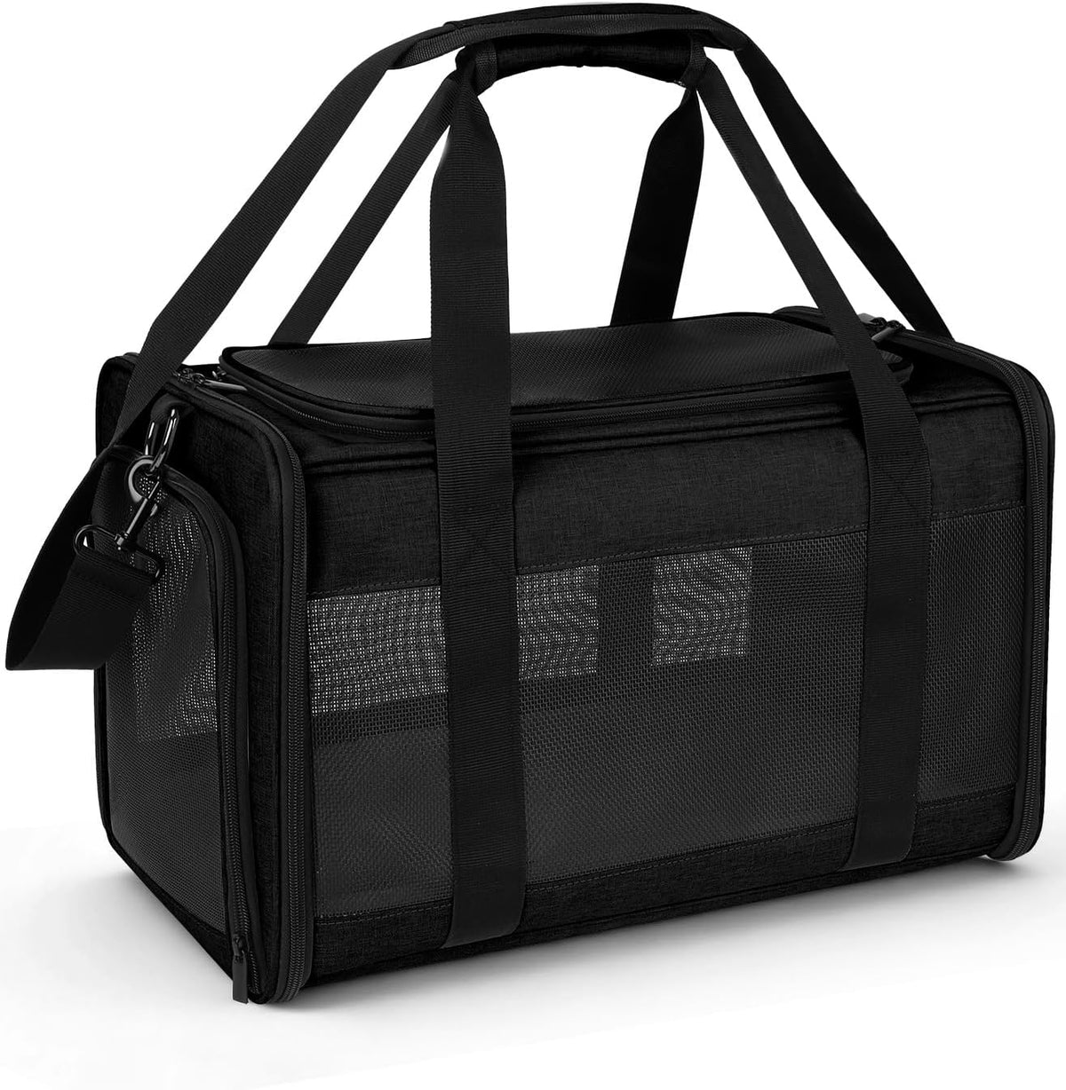 Hipubby Large Cat Carriers Dog Carrier Pet Carrier for Cats Dogs Puppies up to 25Lbs, Big Dog Carrier Soft Sided, Airline Approved Pet Carrying Case with Shoulder Strap & Removable Mat - Black