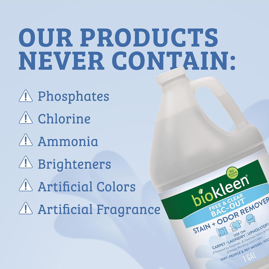 Biokleen Bac Out Enzyme Cleaner, Stain & Pet Odor Eliminator, Unscented