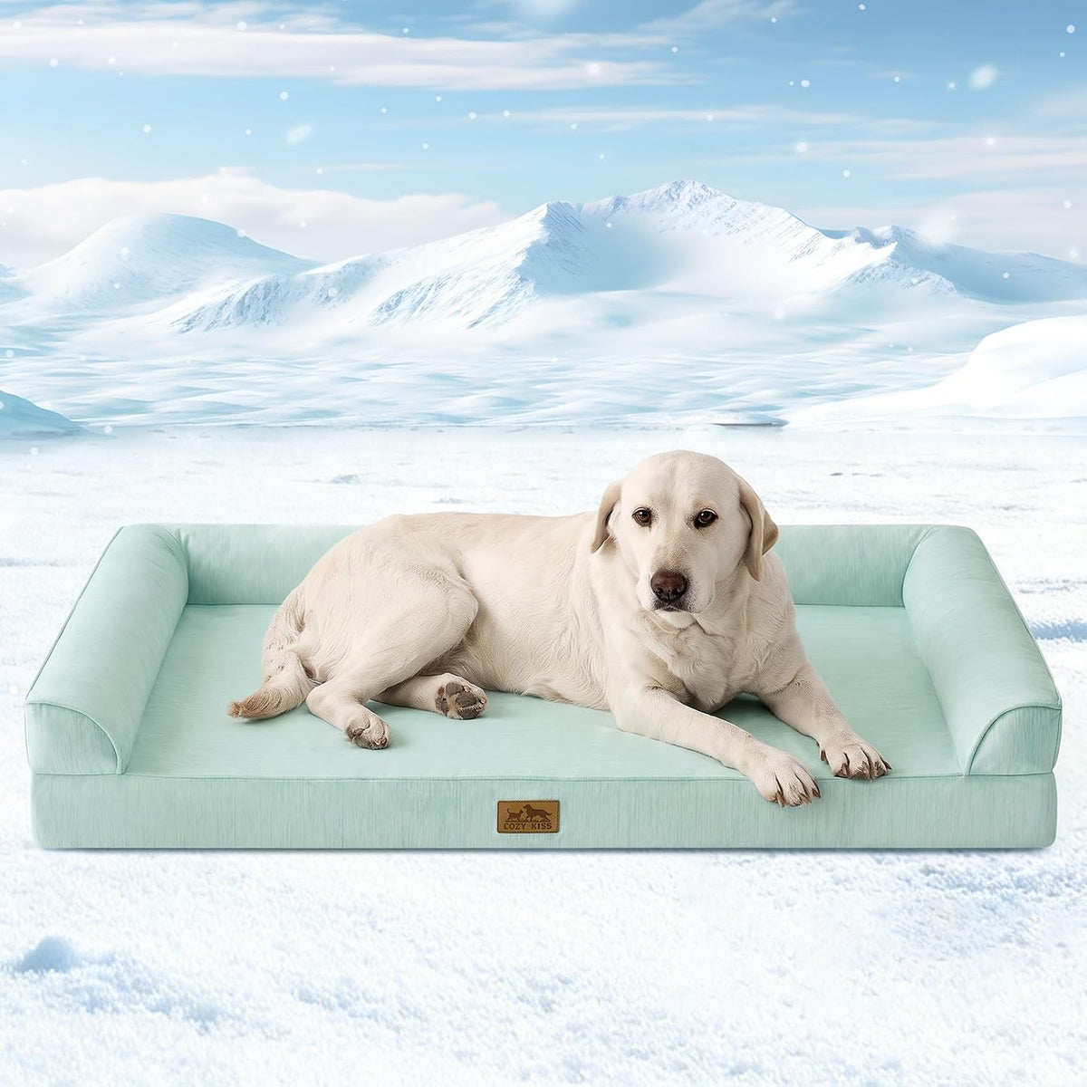 COZY KISS Cooling Dog Bed for Extra Large Dogs, 48" Orthopedic Pet Sofa