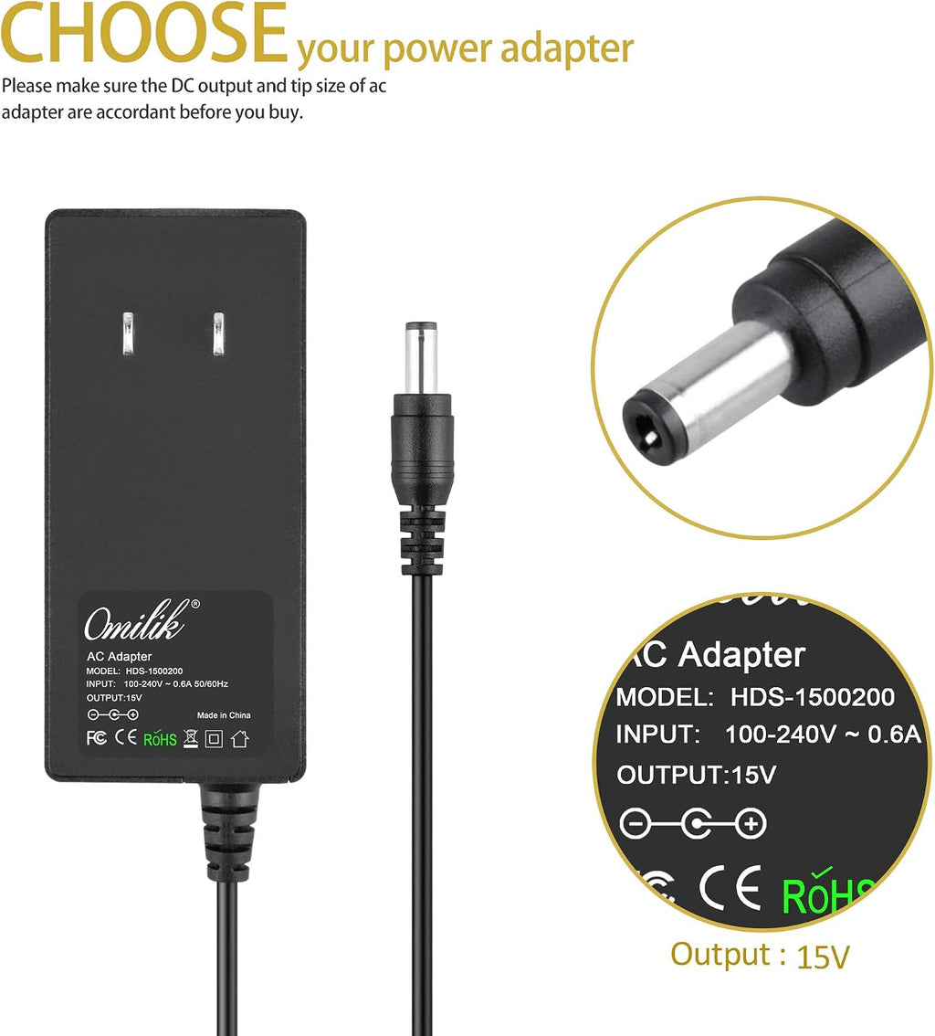 15V AC Adapter Charger Replacement for Litter-Robot II 2 Bubble,Classic,III 3 Open Air Power Supply Litter-Robot III Open Air Self Cleaning Litter Box Power Cord