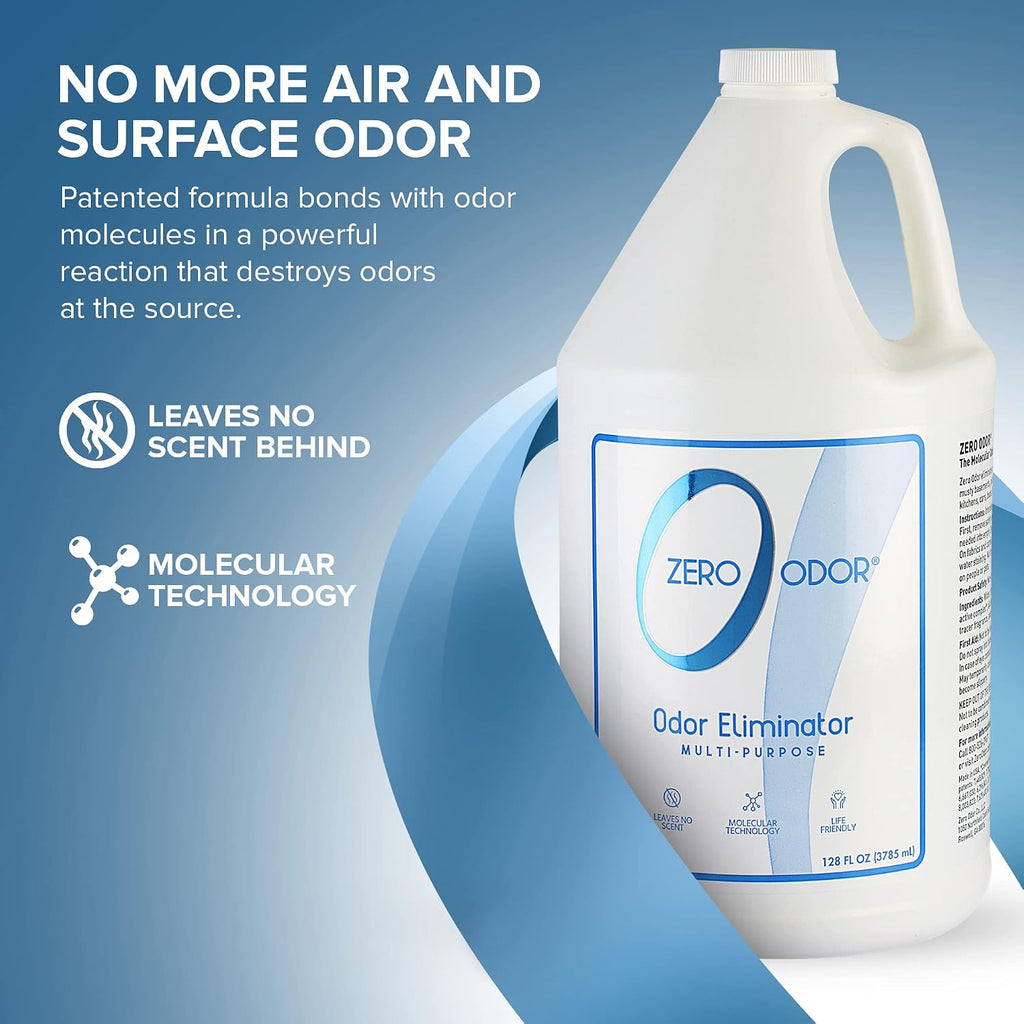 Zero Odor Multi-Purpose Odor Eliminator, Fabric & Room Deodorizer, 128 oz
