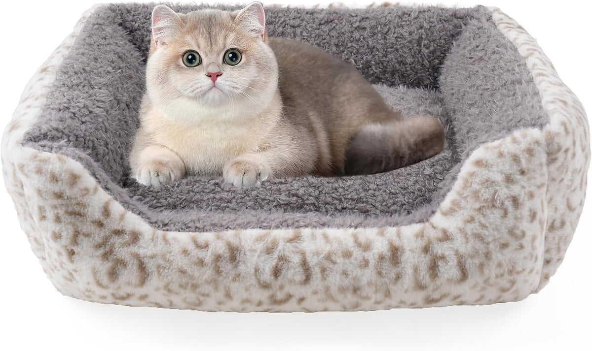 Smouatou Dog Soft Bed, Anti-Anxiety Puppy Cuddler Bed for Puppy Dog and Cat (Grey, XS)
