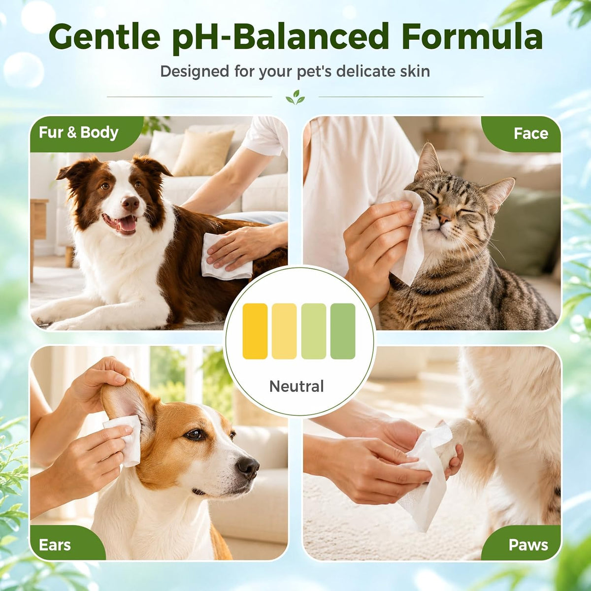 Hypoallergenic Pet Wipes for Dogs and Cats, 100 Count Unscented Dog Wipes